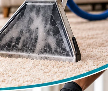 Deep extraction cleaning a carpet